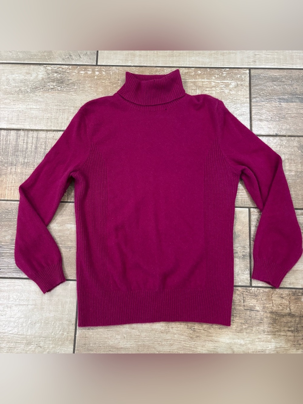 Jones New York Collection 100% Cashmere Turtleneck Sweater Size XL Purple